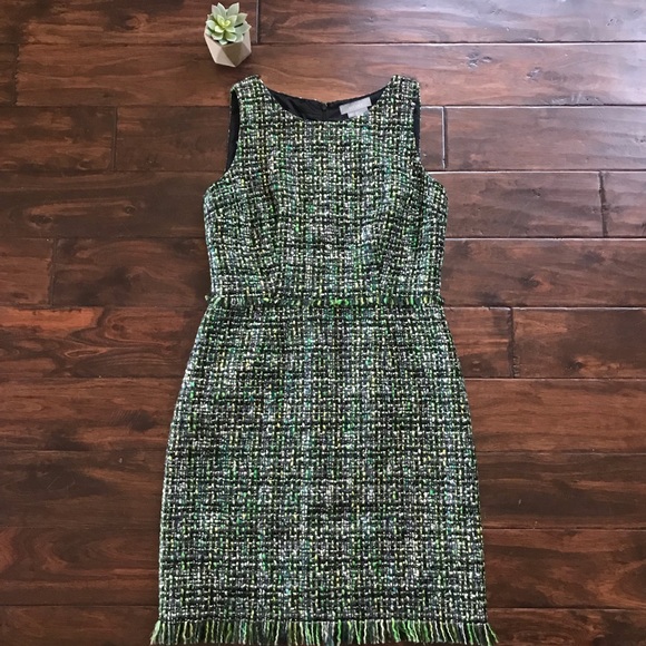 Eccoci Dresses & Skirts - Eccoci Green Tweed Dress